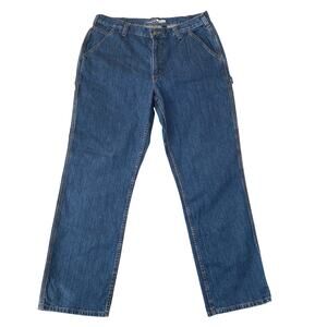 Carhartt Loose Fit Carpenter Jeans Men 36x32 BD4941 Blue Denim Utility Workwear